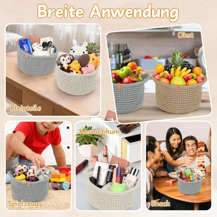 Coopay Häkelset für Anfänger, Rund Körbe Häkel Set mit Häkelanleitung, DIY Häkelset für Körbe Häkeln
