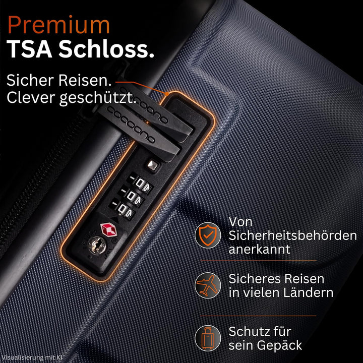 Cocoono Premium Handgepäck Koffer 55x40x20cm - passend für Ryanair, Lufthansa, Eurowings und co. I 3