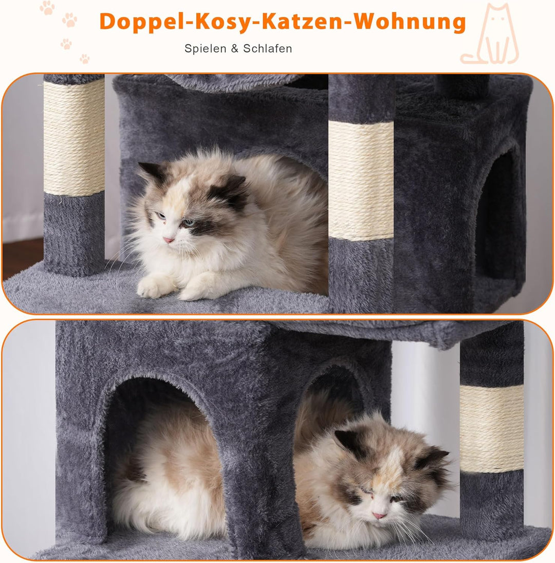 Heybly Kratzbaum, 178 cm Hoch, kratzsäule für Indoor Katzen, Mehrstöckiger Katzenkratzbaum mit 8 Kra