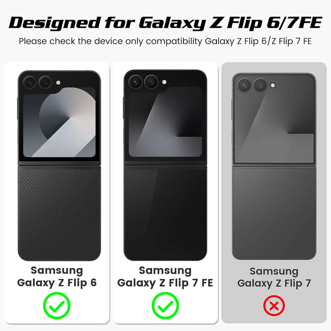 Doeshine für Samsung Galaxy Flip 6/Z Flip 7 FE Hülle [Not for Flip 7] mit Scharnierschutz &amp; Displays