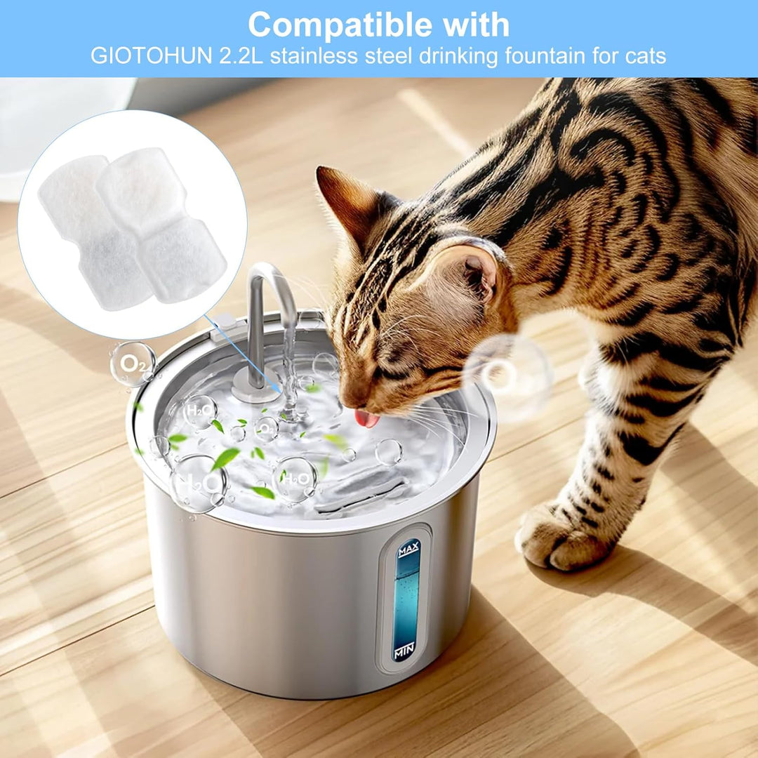 20PCS Ersatzfilter für Giotohun 2.2L Katzenbrunnen – Dreifachfiltration mit Aktivkohle, Harz und Mik