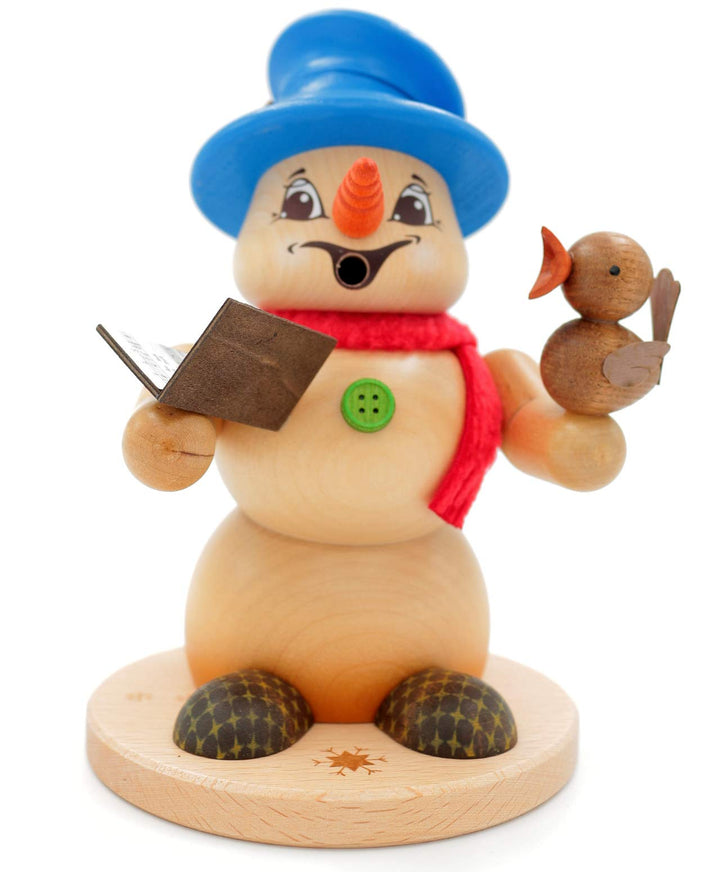 Kuhnert - Erzgebirgische Holzkunst Räuchermann Räucherfigur Schneemann 19cm - Sänger, Sänger