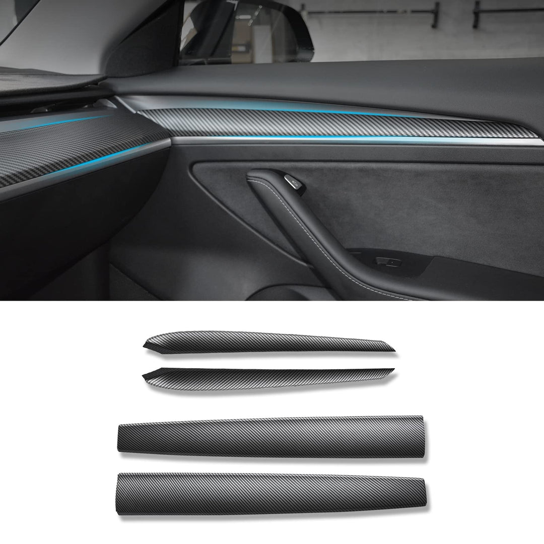 Carbon-Faser Armaturenbrettabdeckung für Tesla Model Y 2020-2023, Mittelkonsole Panel Sticker Innenz