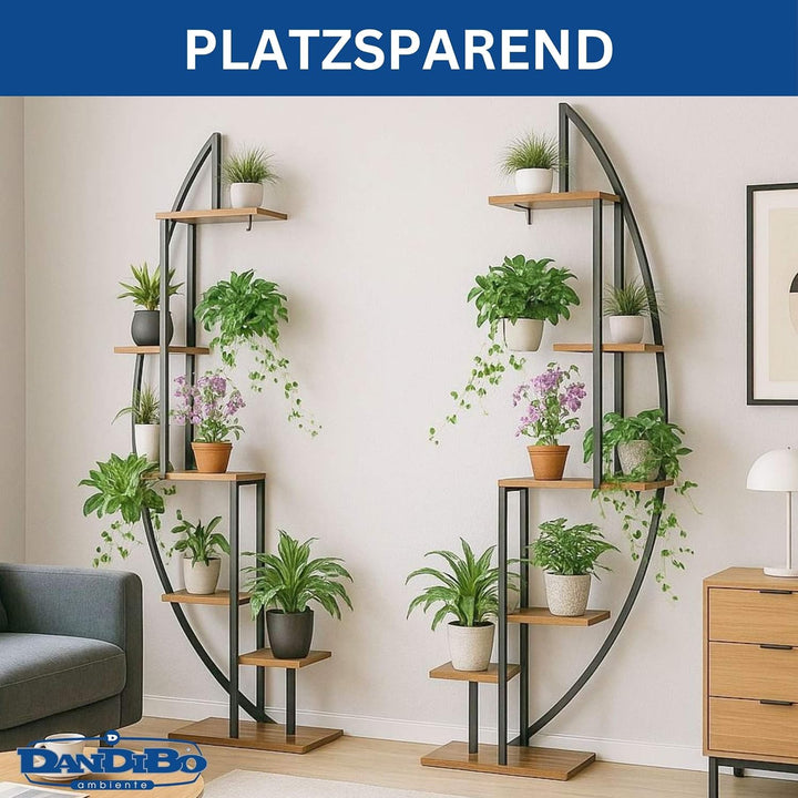 DanDiBo Pflanzenregal Indoor 160 cm Hoch Blumenregal Metall Schwarz Rund 96644 Blumentreppe Gross Ha