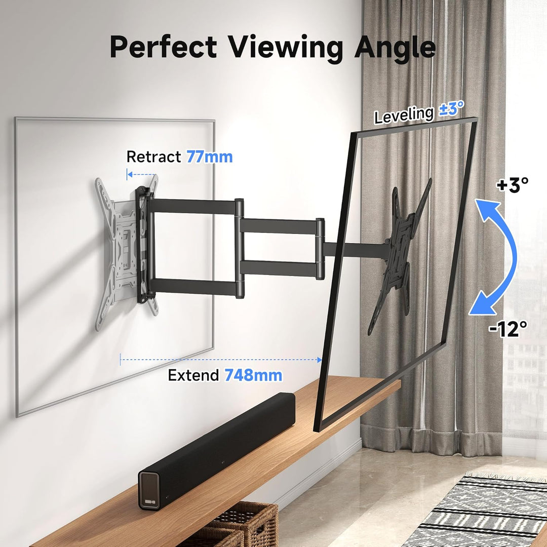 XINLEI TV Wandhalterung mit 748 mm Verlängerung für die meisten 23-65 Zoll grossen Flachbildschirme
