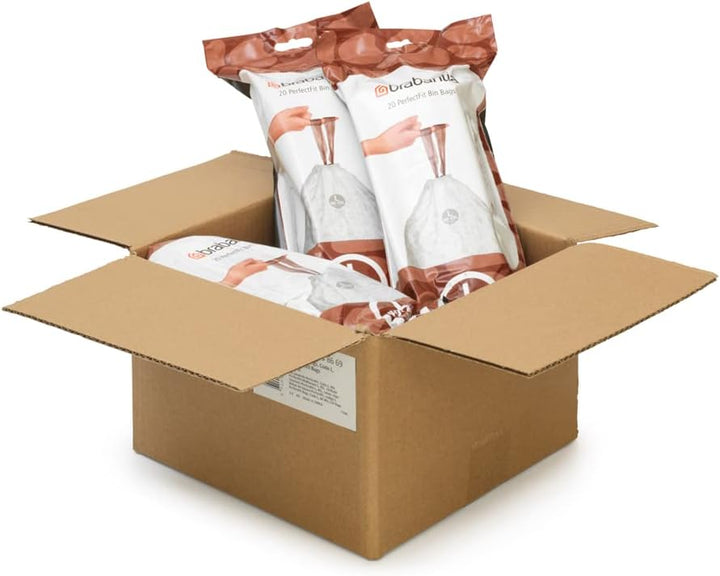 Brabantia Müllbeutel, Weiss, 120 Bags 120 Müllbeutel Multi-Box: 120 Beutel, 120 Müllbeutel Multi-Box