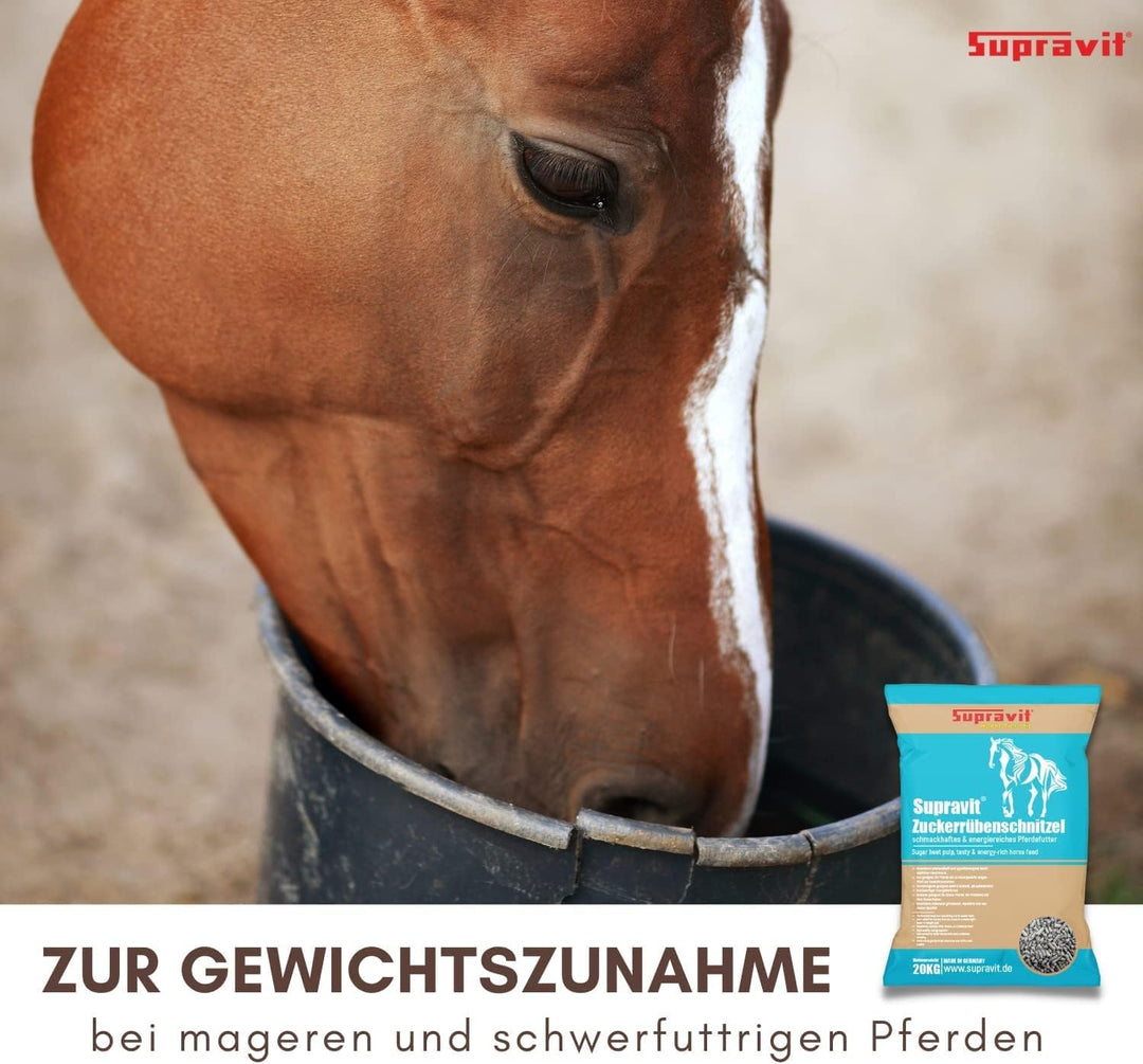 Supravit Rübenschnitzel 20kg | schmackhaftes & energiereiches Pferdefutter | Zuckerrübenschnitzel fü