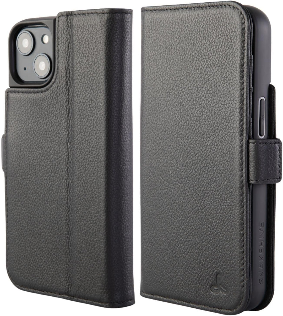 Snakehive Lederhülle für iPhone 14 Pro – Klapphülle mit Kartenfächern & Standfunktion (Geflecktes Sc