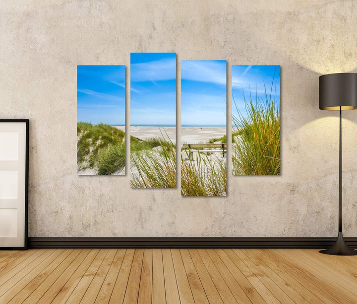 Bild auf Leinwand Schöne Dünenlandschaft Und Langen Strand Auf Der Insel Amrum In Der Nordsee Schles