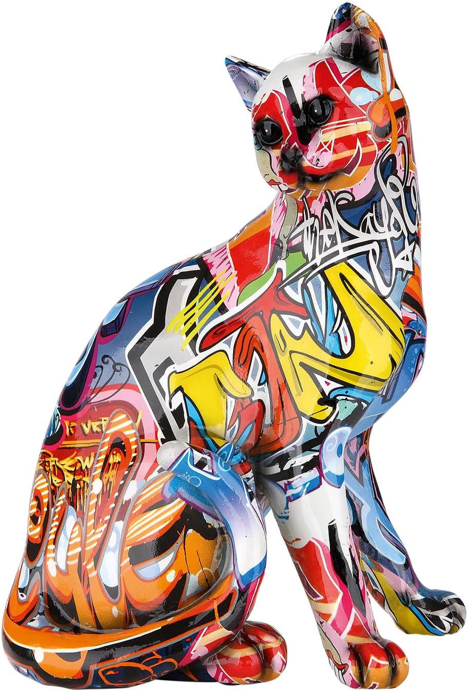 Casablanca - Figuren Deko Katze - Pop Art - Katzen Geschenke - Skulptur - Höhe 29 cm - Breite 21 cm