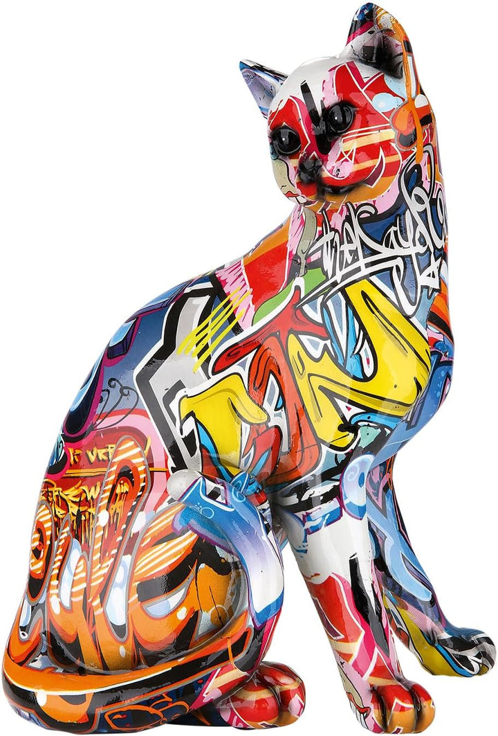 Casablanca - Figuren Deko Katze - Pop Art - Katzen Geschenke - Skulptur - Höhe 29 cm - Breite 21 cm