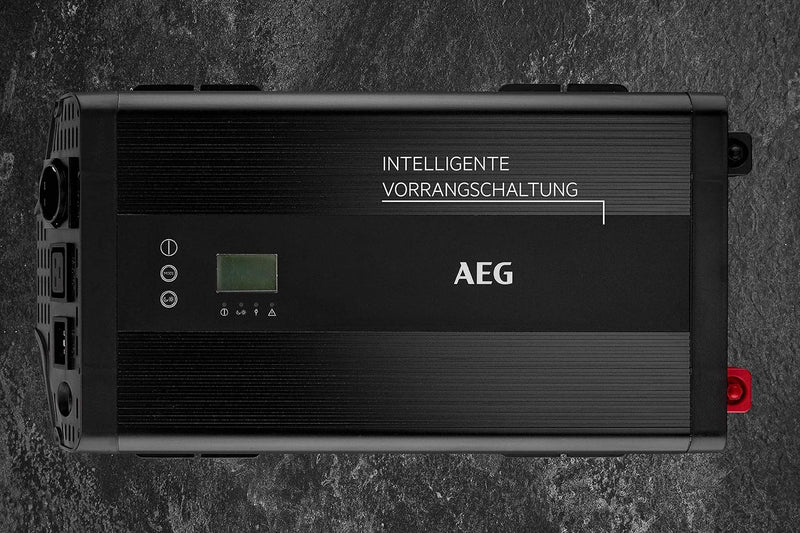 AEG Automotive Sinus-Spannungswandler 1500 W, 12 V DC auf 230 V AC, mit App-Steuerung, Netzvorrangsc