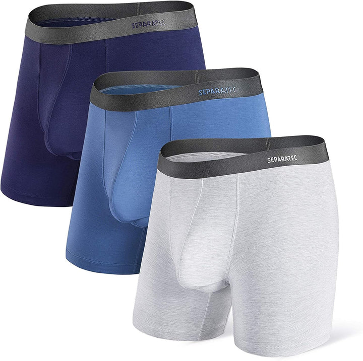 Separatec Boxershorts Herren Bambus Rayon Atmungsaktiv Weich Männer Unterhosen mit Doppelter Beutel