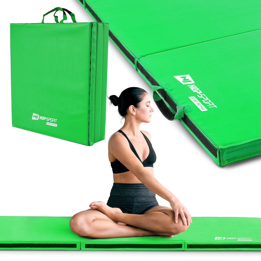 Hop-Sport Turnmatte klappbar - Bodenweichmatte für zuhause 180x60x5cm - Fitnessmatte, Gymnastikmatte