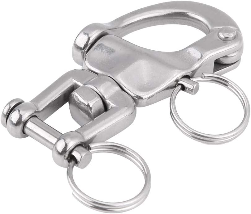Keenso Boot Schnappschäkel, 2 Stk 316 Edelstahl Panikhaken Schnelllösbarer Schnappschäkel Drehbarer
