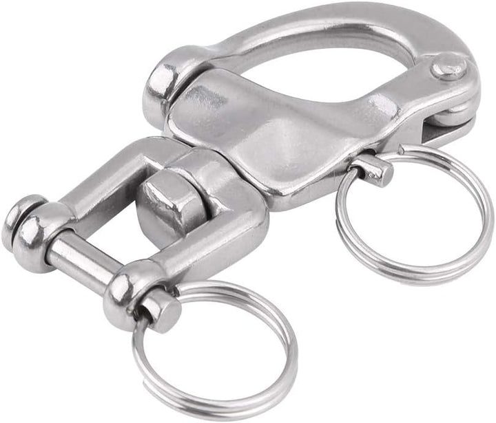 Keenso Boot Schnappschäkel, 2 Stk 316 Edelstahl Panikhaken Schnelllösbarer Schnappschäkel Drehbarer