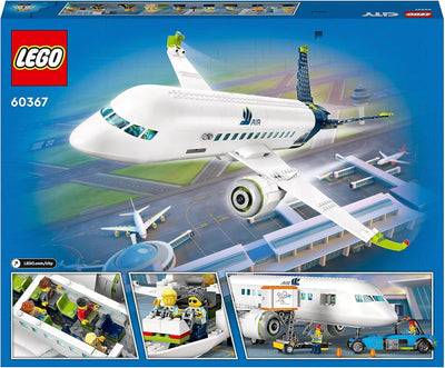 LEGO 60367 City Passagierflugzeug Spielzeug-Set, grosses Flugzeug-Modell mit Fahrzeugen des Flughafe