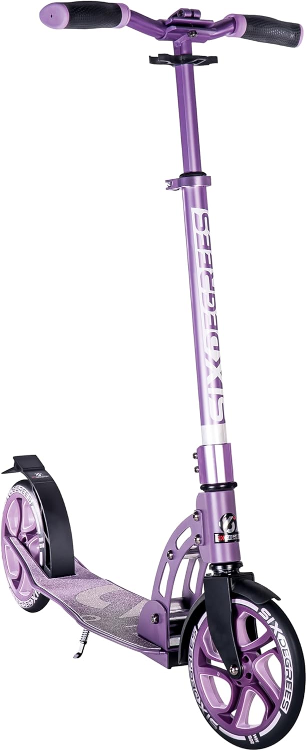 Six Degrees Aluminium Scooter mit Klappmechanismus, Ständer, 205 mm TESTSIEGER, ABEC 7, höhenverstel