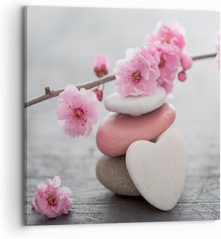 Bilder auf Leinwand 70x70cm Leinwandbild Yoga weiblich Blume Gesundheit Gross Wanddeko Bild Schlafzi