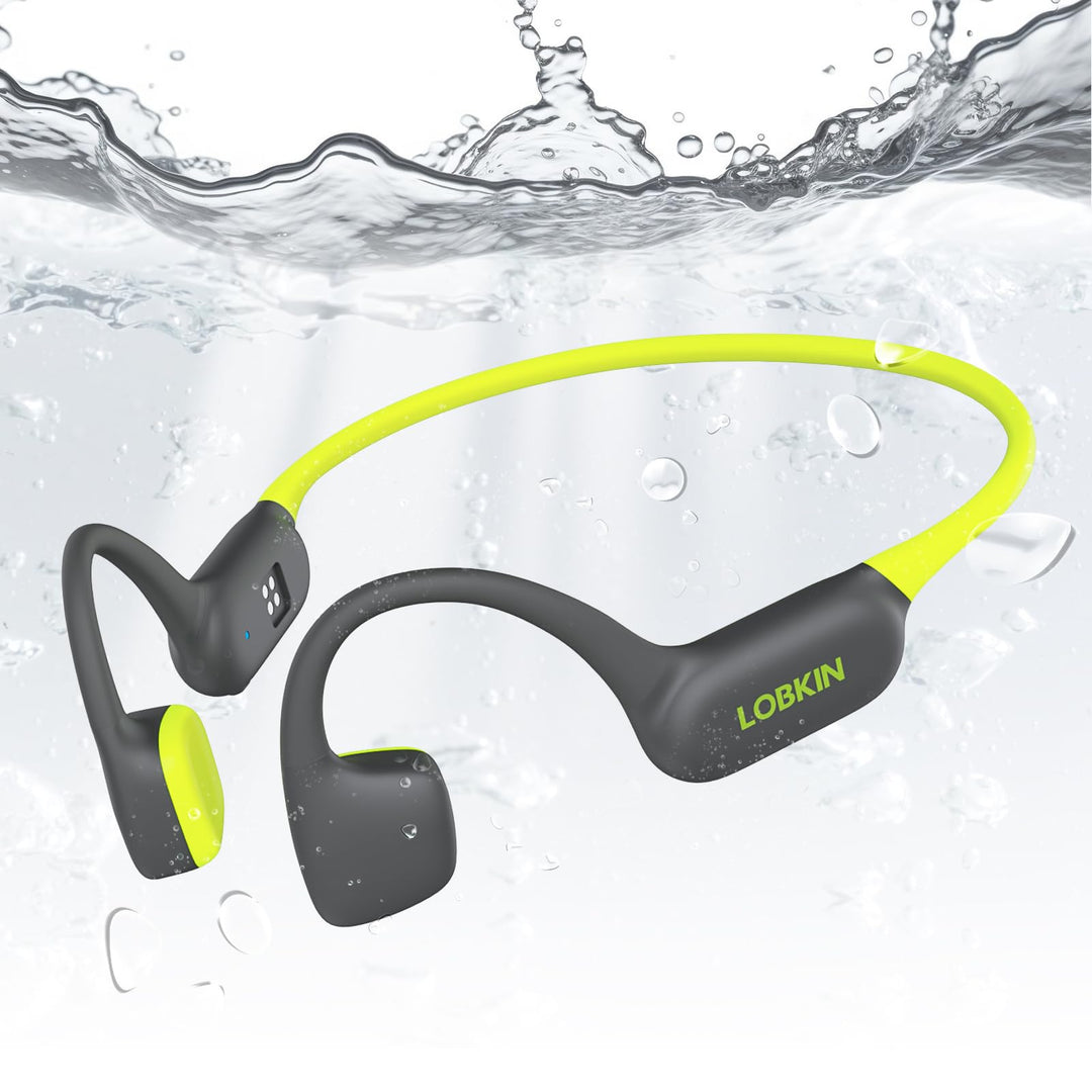 LOBKIN Kopfhörer Schwimmen,IPX8 wasserdichte Unterwasser Knochenschall Kopfhörer Bluetooth 5.4,Open