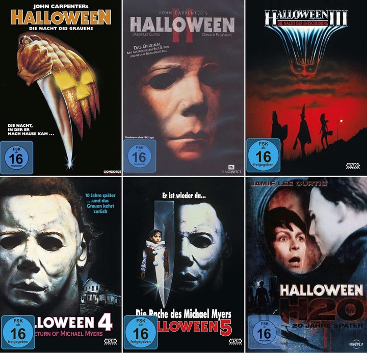 HALLOWEEN Edition Teil 1 2 3 4 5 H20 Michael Myers Collection 6 DVD Neu, DVD