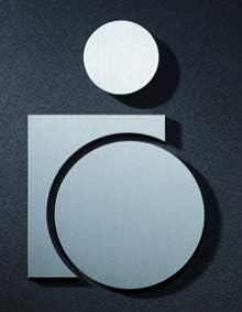 PHOS Design, P0301, Herren WC Türsymbol, 11 cm Höhe, Toilettenschild Piktogramm mit Design Awards, E