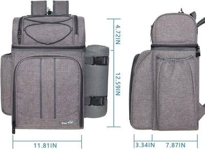Hap Tim Picknickkorb für 2, 2 Personen Picknick-Rucksack mit Weinhalter, Fleecedecke, Besteck-Set, p