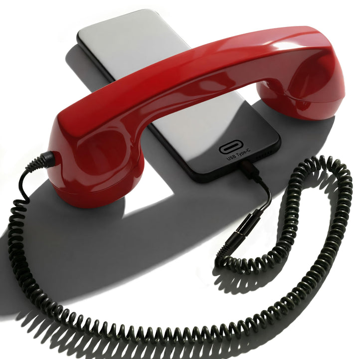 Opis 60s Micro - Retro Handyhörer für Android Smartphones, Tablets, Notebooks und Handys in der Form