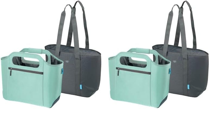 alfi ISO Bag 2in1 23 Liter, Mint Green, Thermo-Kühltasche aus Polyester mit extra Tragetasche, isoli