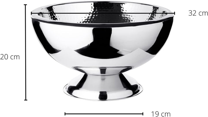 EDZARD Champagnerkühler Cadiz (ø 32 cm, H 21 cm) Edelstahl hochglanzpoliert, innen gehämmert, doppel