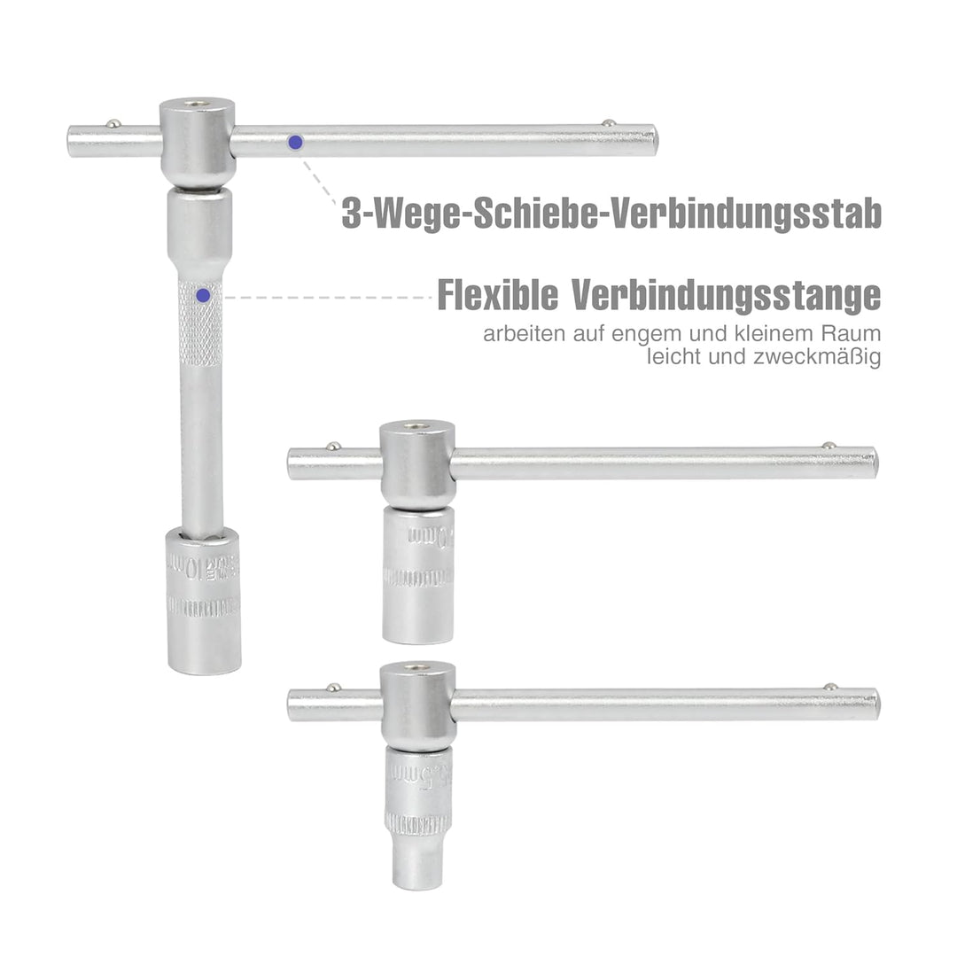 WORKPRO Steckschlüsselsatz 108-teilig, Knarrenkasten Ratschenkasten für Auto, mit 1/4" und 1/2" Umsc