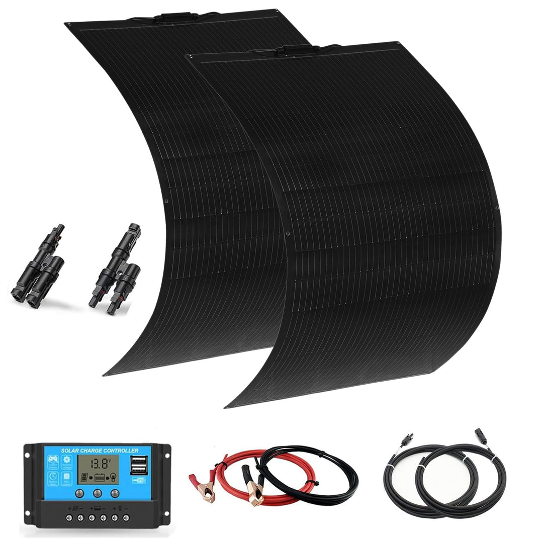 300W Solarpanel Flexibel Kit 12v Solar Set, Monokristallines Flexibles Solarpanel Solarmodul Solaran