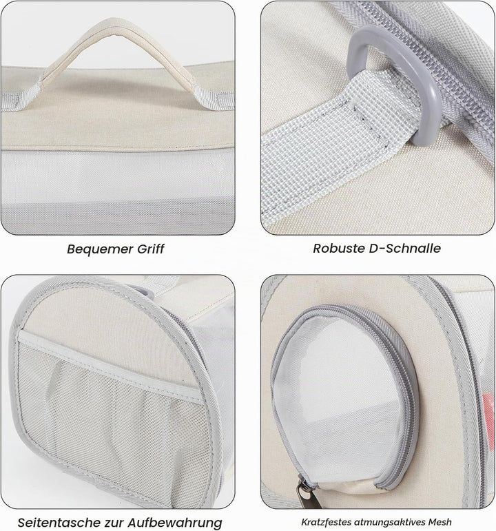 Kleintiertransporttasche – Atmungsaktive Perspektivtasche für Meerschweinchen, Kaninchen &amp; Co. – Ide