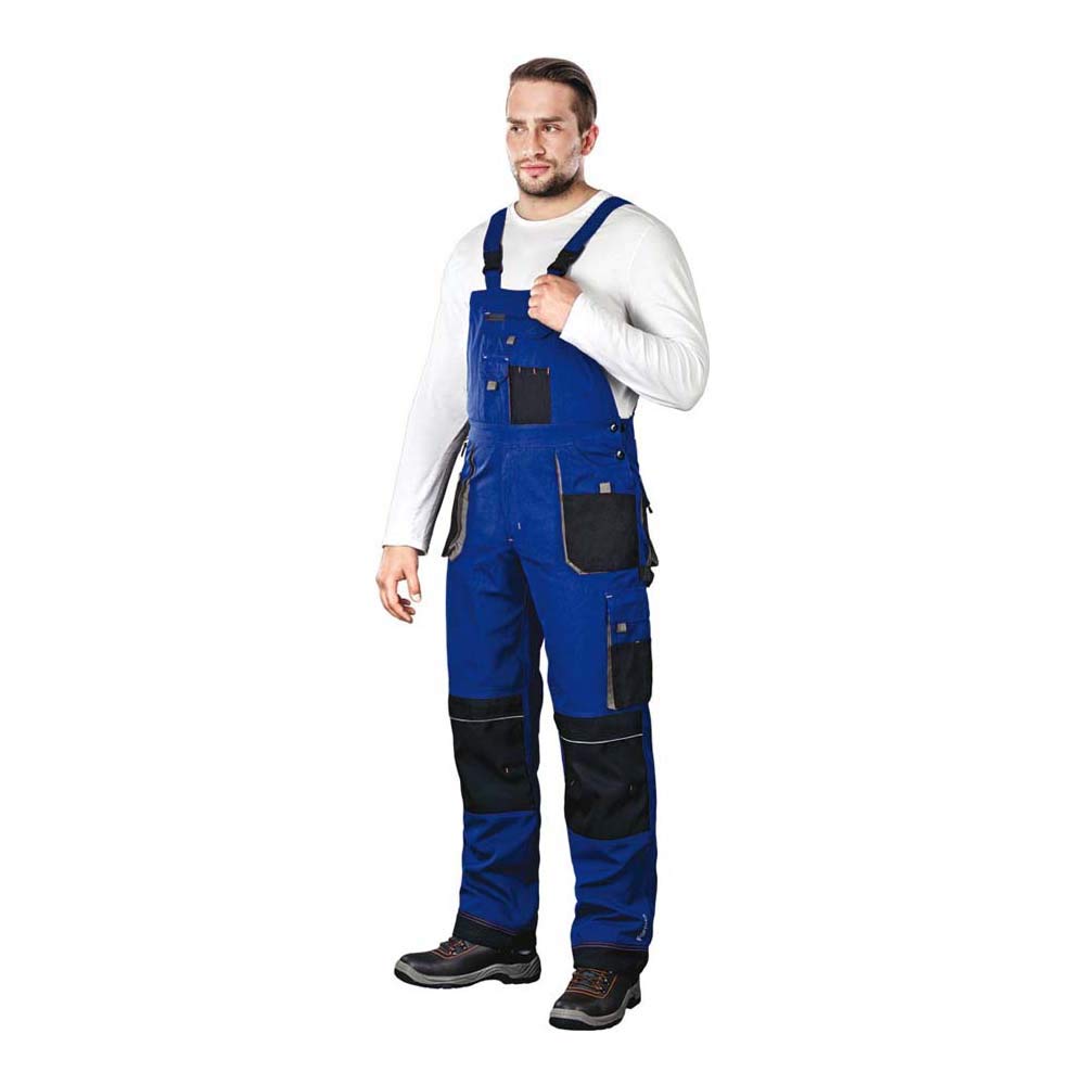 Leber &amp; Hollman Herren Arbeits-Latzhose LH-FMN-B, 65% Polyester 35% Baumwolle 270 g/m2 und Verstärku