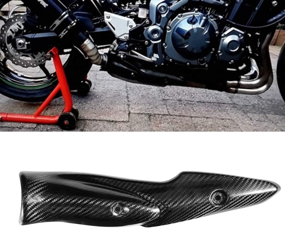 VOBOR Motorrad Hitzeschild, Motorradauspuffanlage Carbon Fiber Hitzeschild Schalldämpferabdeckung Fi