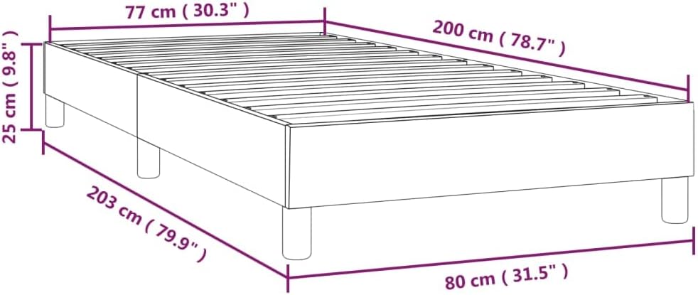 vidaXL Boxspringbettgestell Dunkelbraun 80x200 cm Stoff Dunkelbraun 25 cm/ 80 x 200 cm, Dunkelbraun