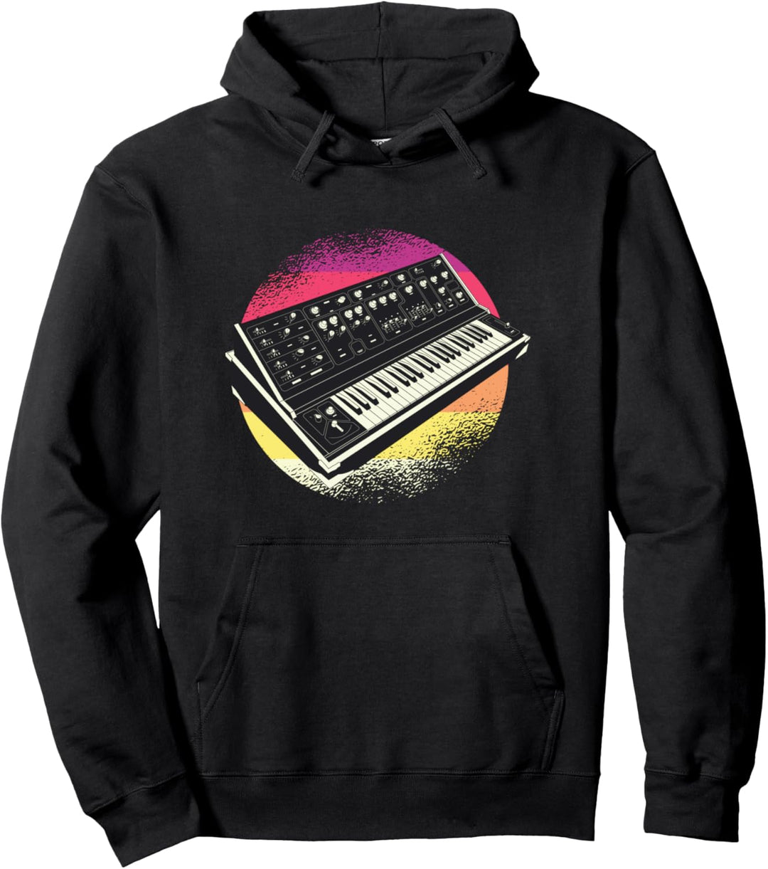 Retro Synthesizer Vaporwave Aesthetic Analog Synth Pullover Hoodie