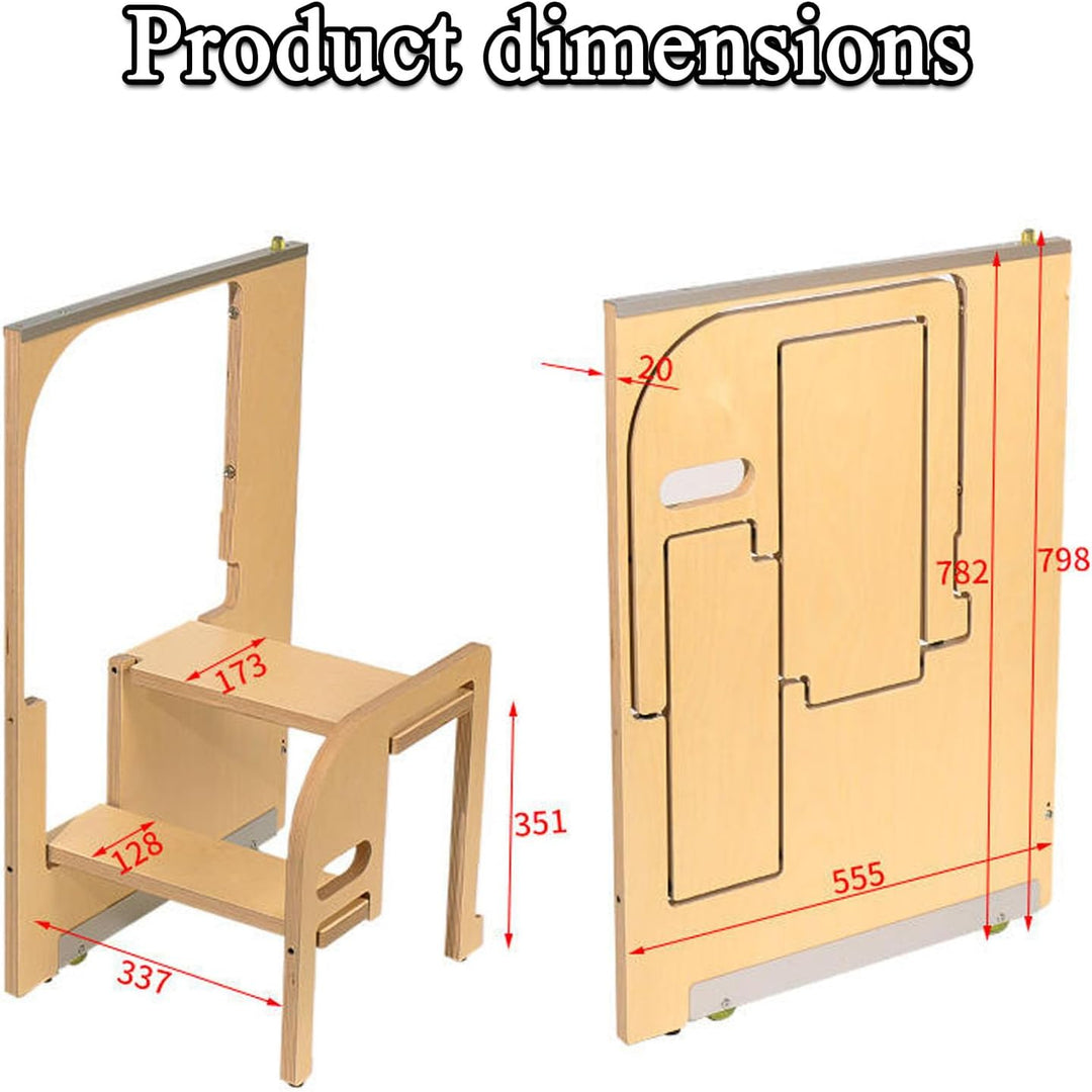 Klappbarer Tritthocker für Erwachsene, zusammenklappbarer Tritthocker aus Holz für die Küche, 200 kg