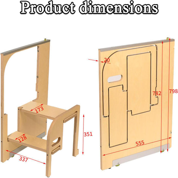 Klappbarer Tritthocker für Erwachsene, zusammenklappbarer Tritthocker aus Holz für die Küche, 200 kg