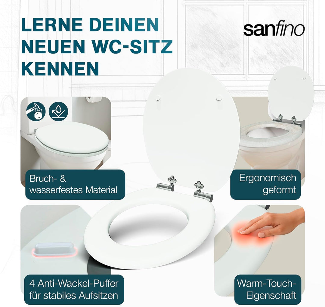 Premium WC Sitz mit Absenkautomatik – hochwertige Toilettendeckel aus Holz, viele bunte Motive, hohe