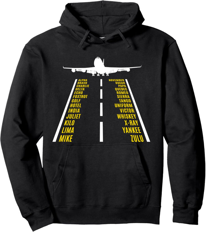 Phonetisches Alphabet Luftfahrt B747 Flugzeug.Pilot Geschenk Pullover Hoodie