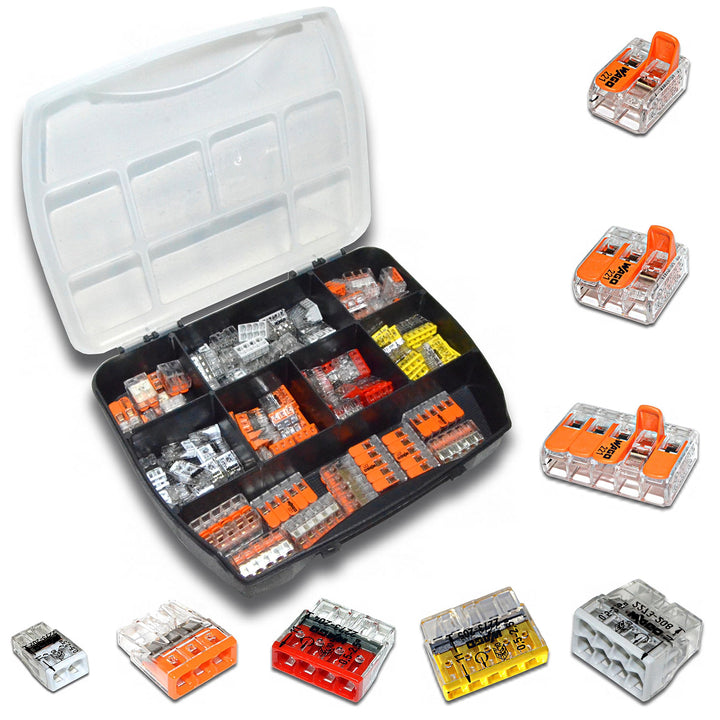 WAGO Klemme (105 Stück) Set Sortiment 221-412 | 221-413 | 221-415 | 2273-202 | 2273-203 | 2273-204 |