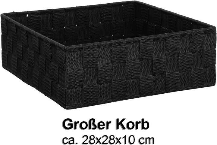 Brandsseller 4er Set Aufbewahrungsboxen - 28x28x10 cm, 26x13x9 cm, 13x13x9 cm (2x) – eckige Regalkör