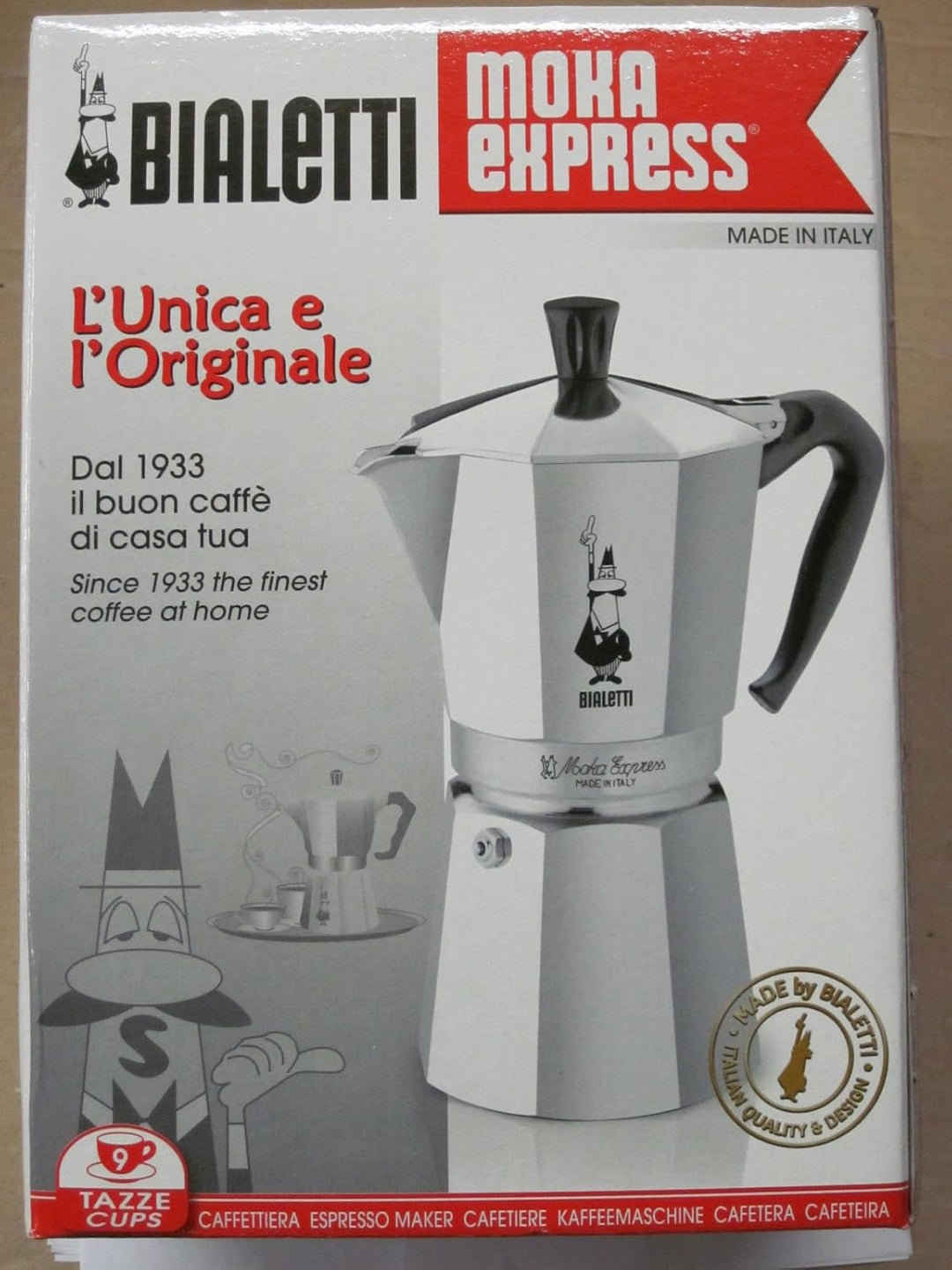 Bialetti - Moka Express: Kultiger Espressokocher auf dem Herd, Macht echten italienischen Kaffee, Mo
