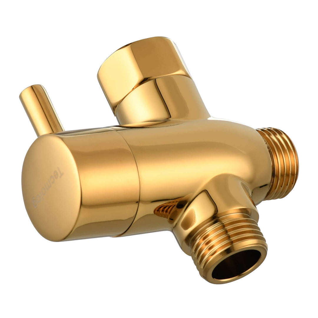 Tecmolog Umstellventil Dusche 3 Wege 1/2" Messing Absperrventil Dusche T Adapter für Handbrause Tita