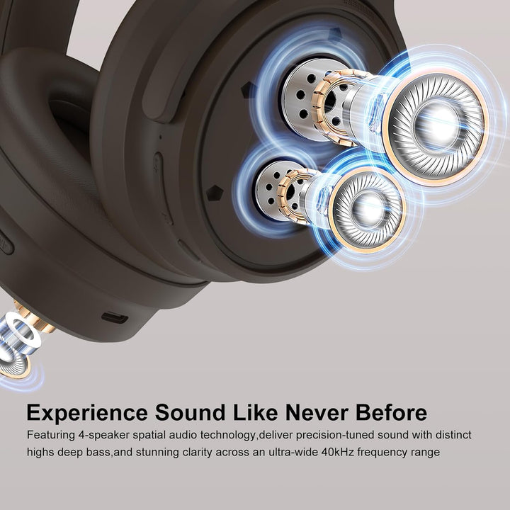 Srhythm NiceComfort 35(2.Gen)Noise Cancelling Kopfhörer 4Lautsprechern40kHz | HD Sound,140 Stunden U