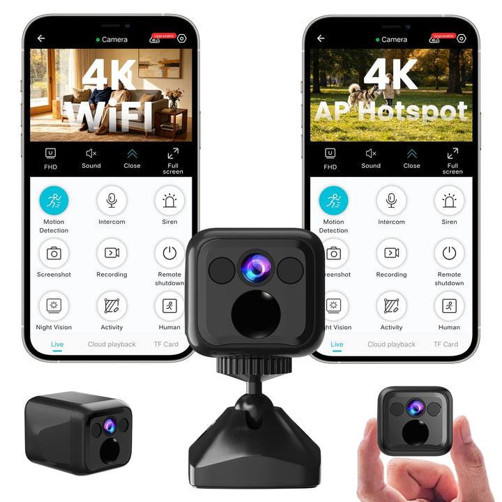 Mini Kamera Überwachungskamera Innen Ohne Wlan, WiFi & AP Hotspot, Kamera Überwachung Aussenbereich