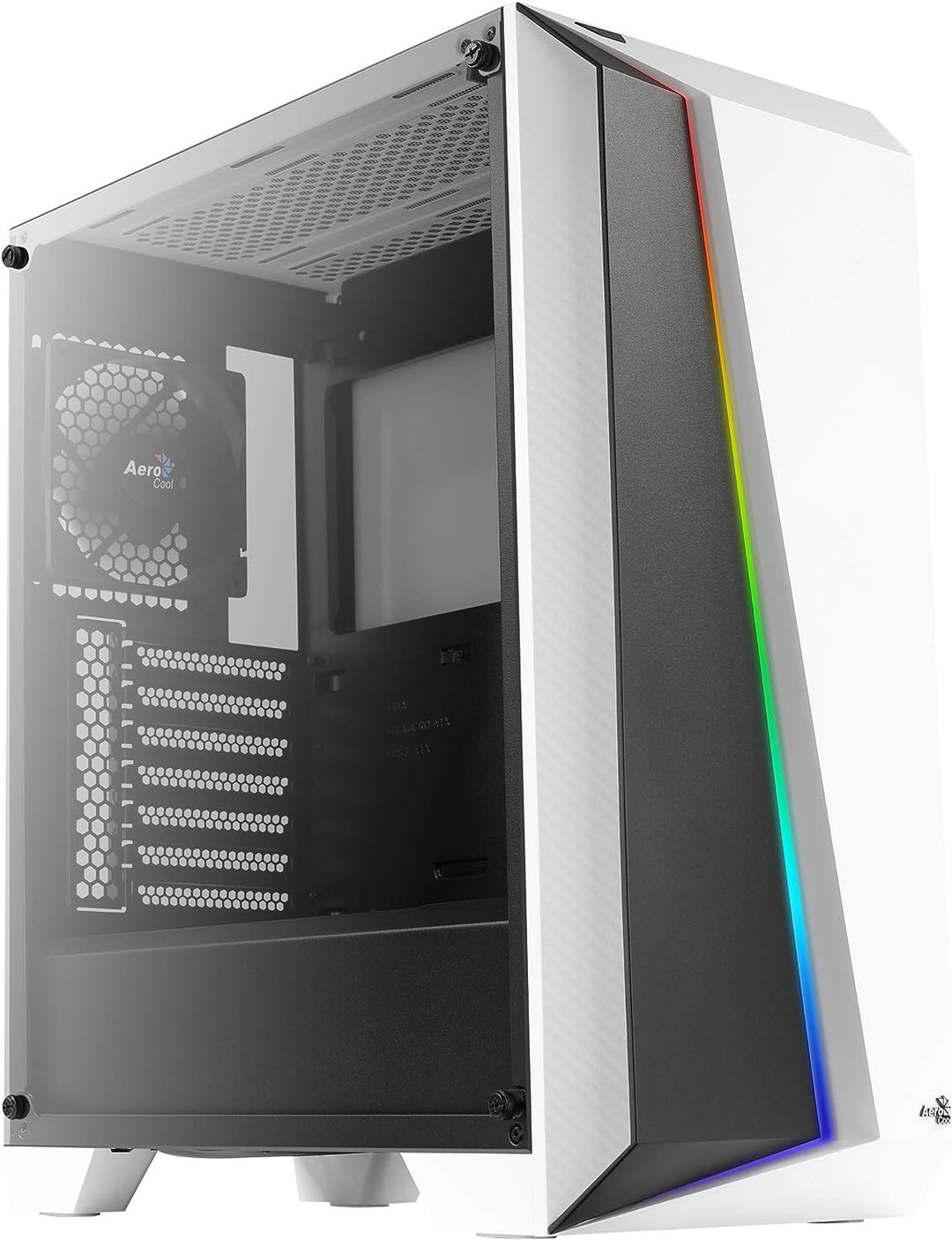 Aerocool CYLONPROWG, ATX RGB PC-Gehäuse, Hartglas, 12 cm Lüfter, weiss Weiss CYLONPRO, Weiss CYLONPR
