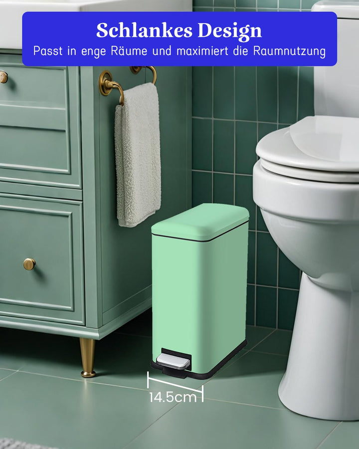JM.YIPENG Mülleimer Bad, 5 Liter Kosmetikeimer，Klein Abfalleimer mit Softclose Deckel, Badezimmer Mü