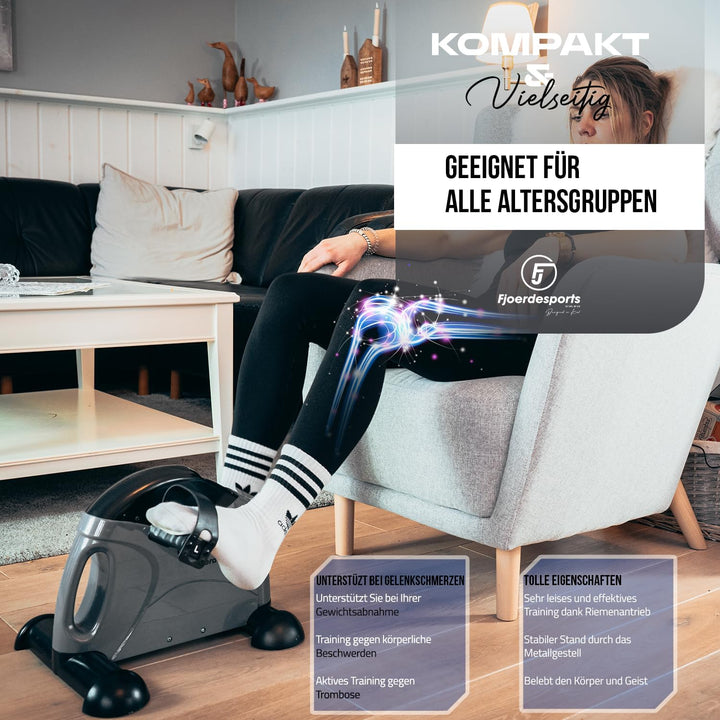 Fjoerdesports Mini-Heimtrainer, Arm- und Beintrainer, Bewegungstrainer, 2 in 1, mit Trainingsdisplay